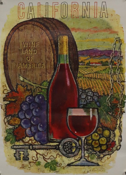 Amado Gonzales, reklamaffisch, "California Wine Land Of America", 1960-tal_48052a_8dc27aa42744dfb_lg.jpeg